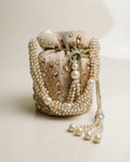 Velvet Potli Bag Cream